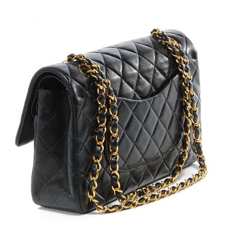 chanel lambskin quilted medium double flap black|Classic 11.12 handbag, Lambskin & gold.